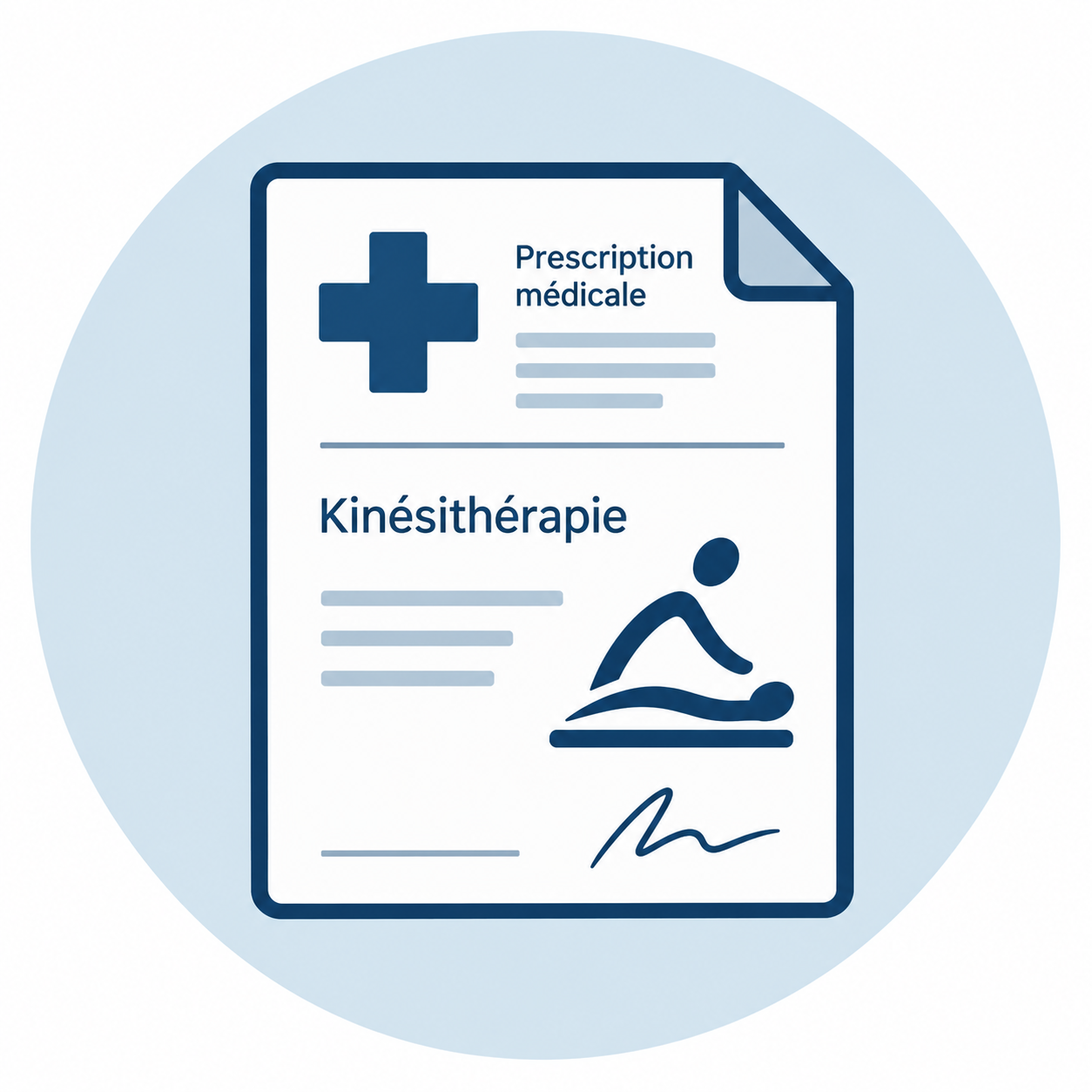 Illustration d’une prescription médicale de kinésithérapie